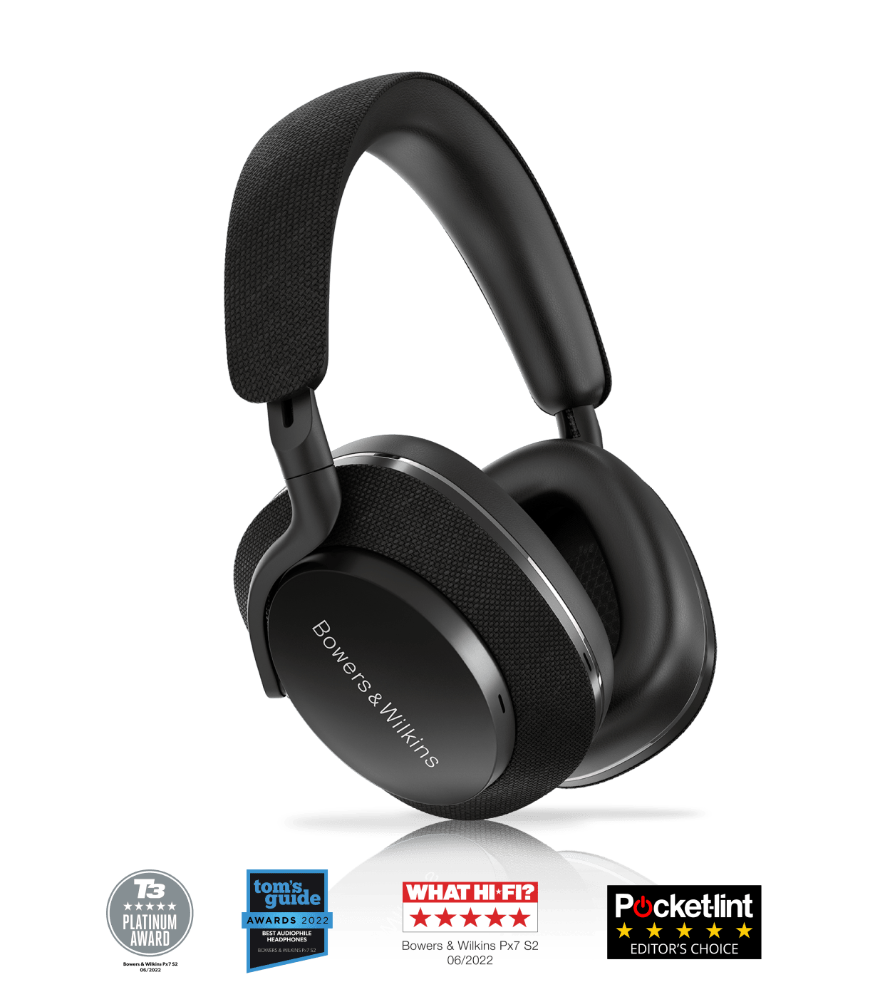 אוזניות Bluetooth אלחוטיות דגם Px7 S2 מבית Bowers & Wilkins צבע שחור