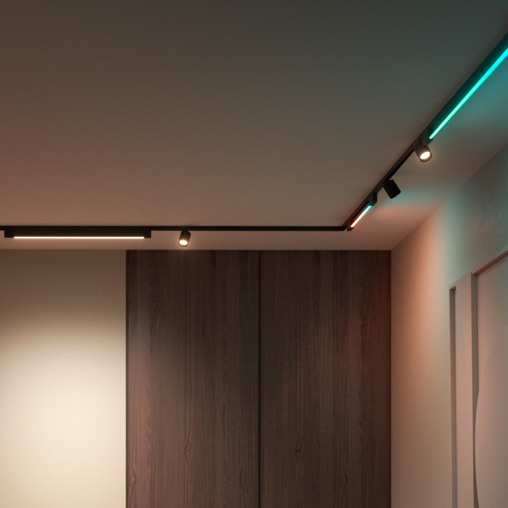 Hue Perifo straight ceiling base kit (3 spots, 1 light bar) Black