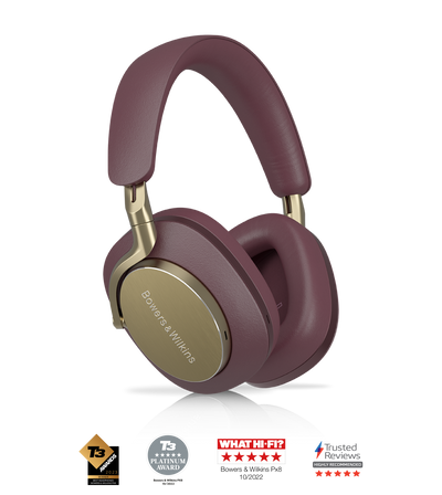אוזניות Bluetooth אלחוטיות דגם Px8 Special Edition מבית Bowers & Wilkins - צבע בורדו ״בורגונדי״