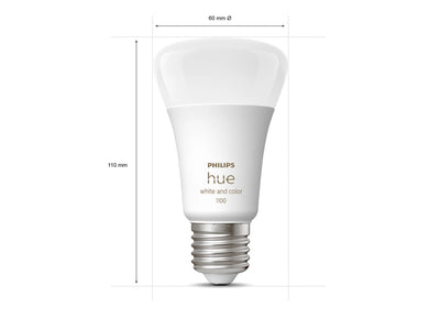 Hue 9W A60 E27 White and Color Ambiance x2 pack