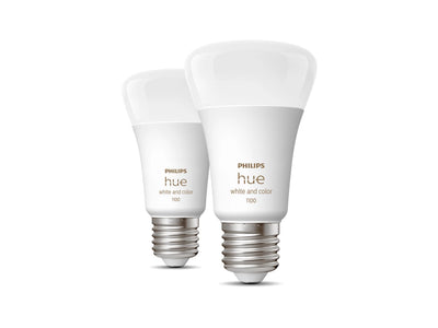 Hue 9W A60 E27 White and Color Ambiance x2 pack