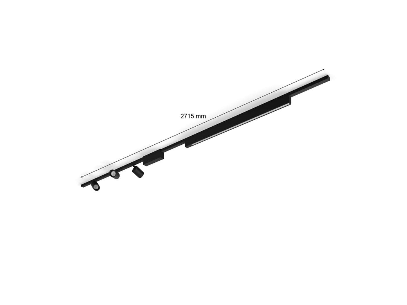 Hue Perifo straight ceiling base kit (3 spots, 1 light bar) Black