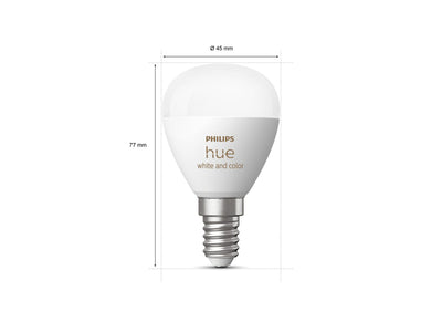 Hue White and Color Ambiance Lustre – E14 smart bulb 2p