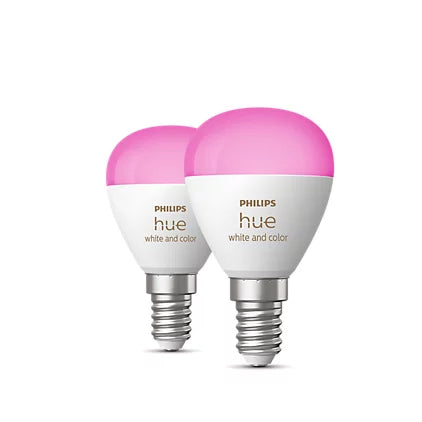 Hue White and Color Ambiance Lustre – E14 smart bulb 2p