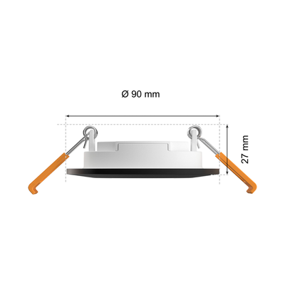 Hue Slim recessed light 90 mm - Black