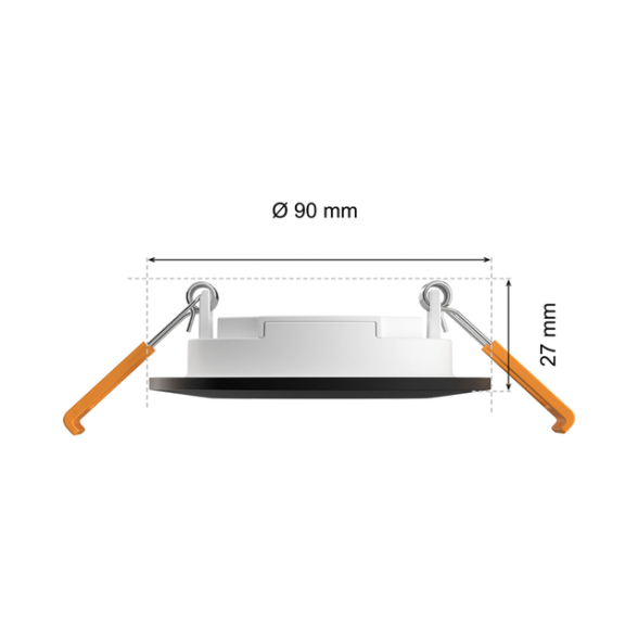 Hue Slim recessed light 90 mm - Black Multipack