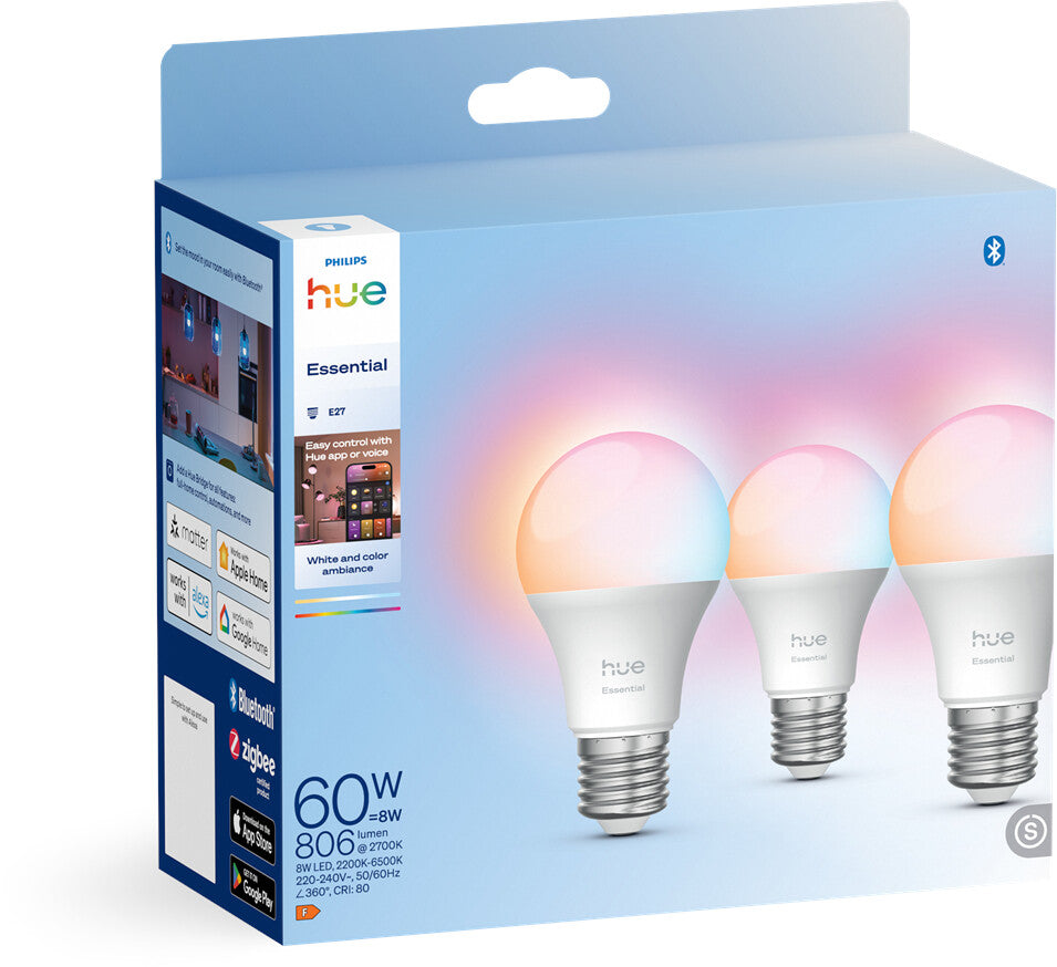 Essential A60 - E27 - 806 lm - 8 W (Set of 3)