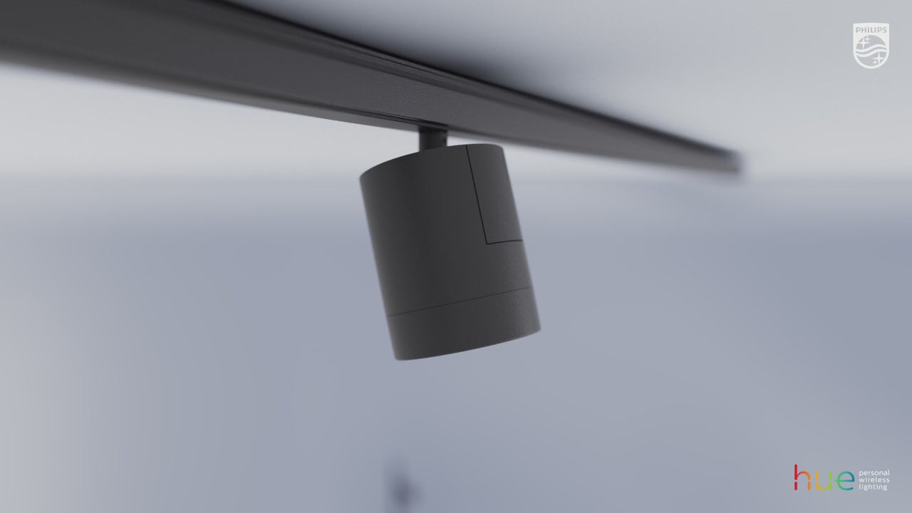 Hue Perifo straight ceiling base kit (3 spots, 1 light bar) Black