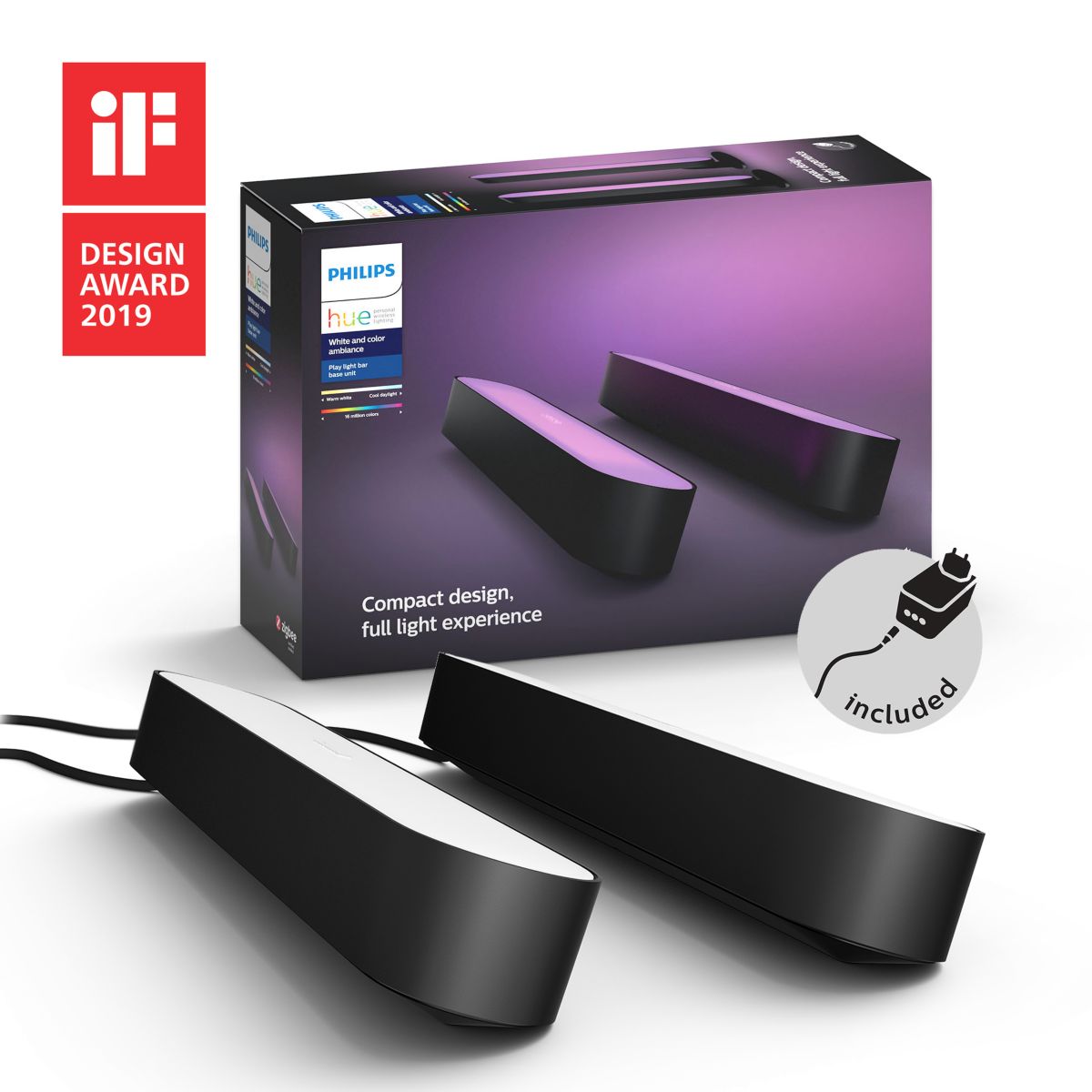 Hue Black Play Lightbar W&Color Ambiance x2 Pack