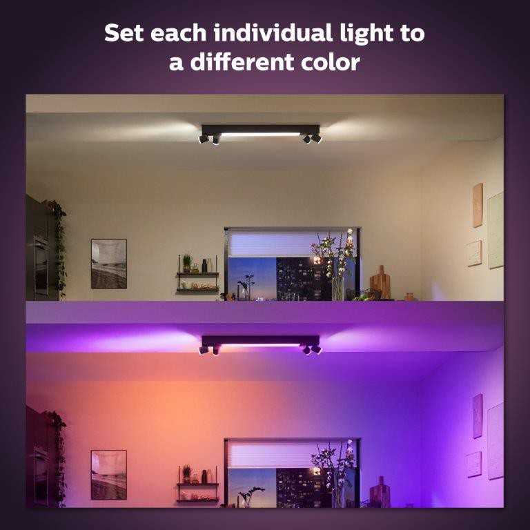Hue Centris 4 Ceiling Lamp W&Color Ambiance-Black